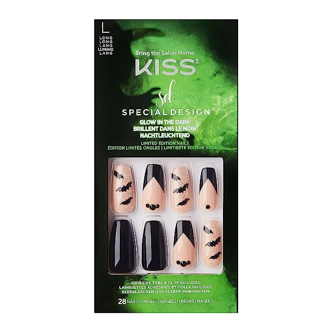 Kiss Halloween Special Design Nails - Ghostin', Long Length, Coffin Shape, 28 Fake Nails | Amazon (US)