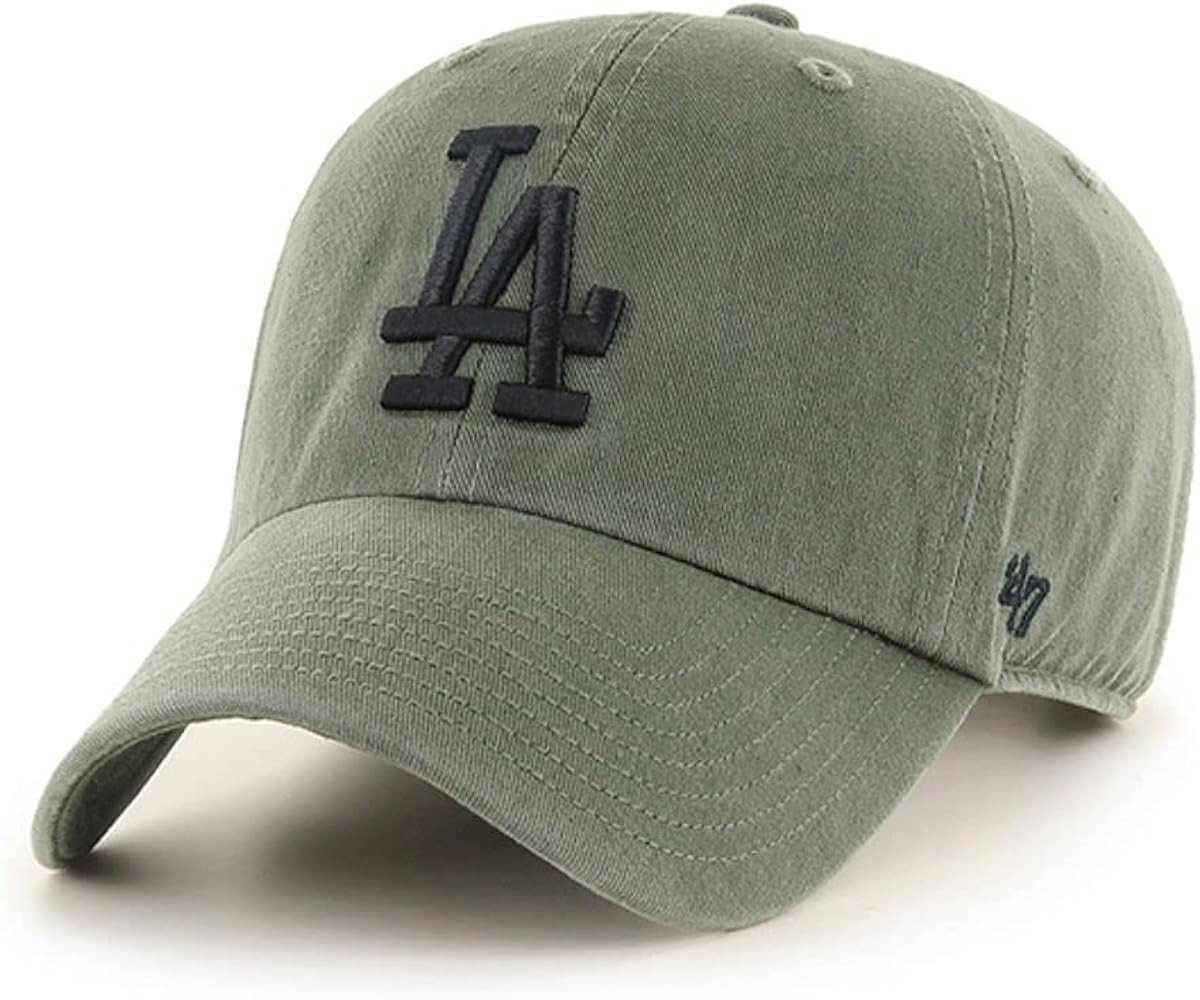 '47 Los Angeles Dodgers Clean Up Dad Hat Baseball Cap - Moss Green/Black | Amazon (US)