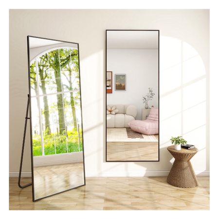 Got this mirror for our gym. It’s 71” x 26” which is perfect for the space. Great full length mirror that can be hung on the wall or placed on the floor  

#LTKsalealert #LTKhome