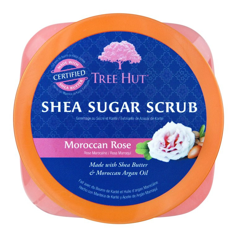 Tree Hut Moroccan Rose Shea Sugar Exfoliating and Hydrating Body Scrub, 18 oz. | Walmart (US)