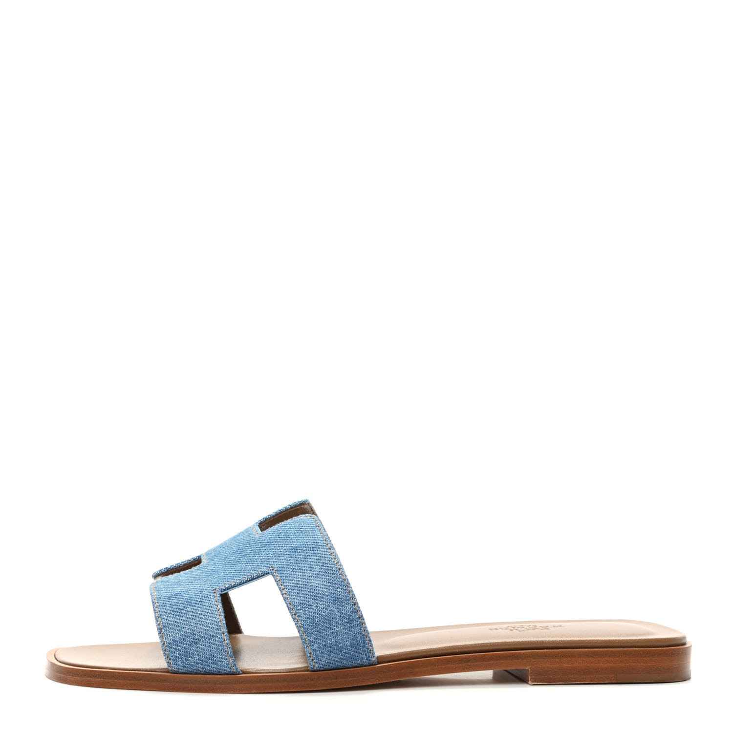 Denim Canvas Oran Sandals 37 Bleu Clair | Fashionphile