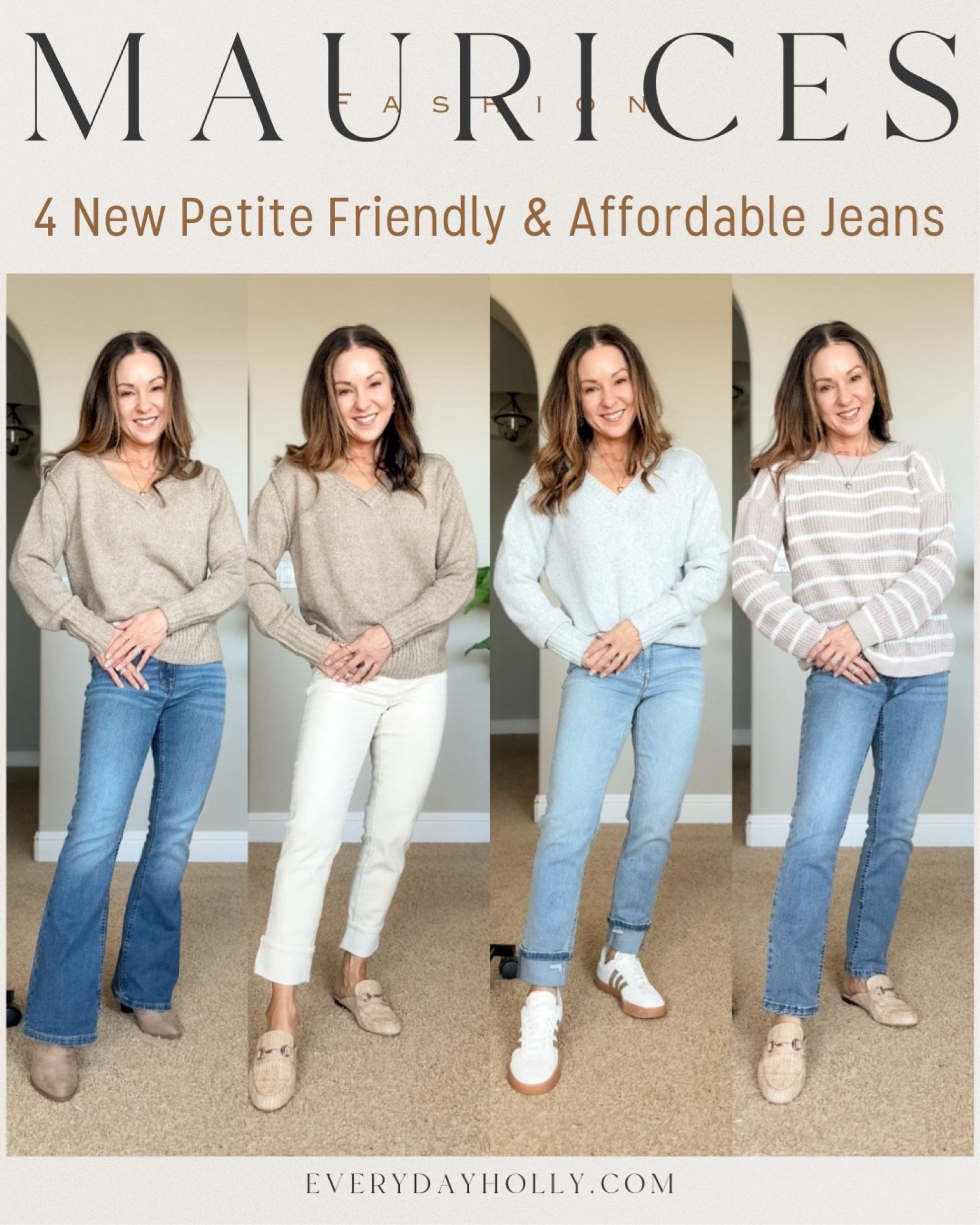 Spring Outfits

For reference: I'm 5'1", 109lbs
Wearing a size 0 short in all of these jeans. Sweaters are all XS.
Most of maurices jeans come in sizes zero through 24 in short, regular and long
And sometimes extra short and extra long.

Jean outfits  comfy jeans  petite friendly denim  maurices  petite jeans  petite bottoms  winter to spring transition outfits  winter outfit  spring fashion  striped sweater  jeans  petite jeans  everydayholly

#LTKSaleAlert #LTKFindsUnder50 #LTKStyleTip