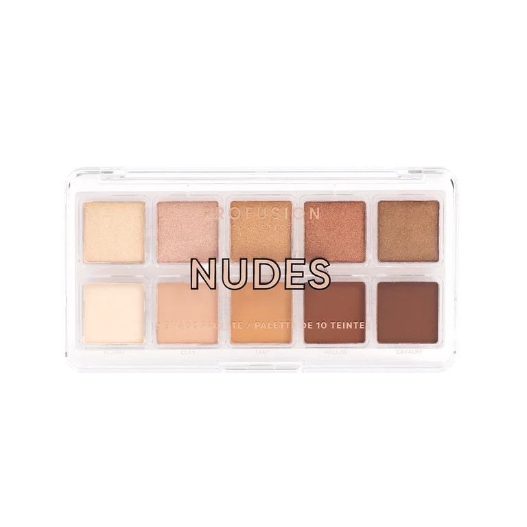 Profusion Cosmetics 10 Color Eyeshadow Palette, Rich Pigmented Multi Finish with Blendable Long-L... | Walmart (US)