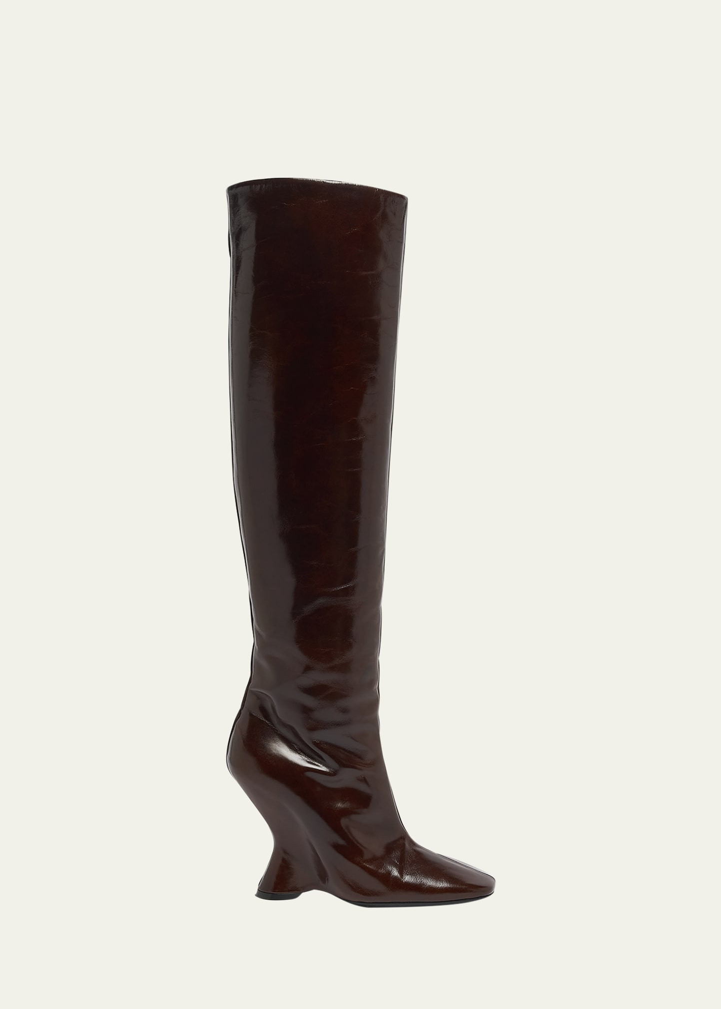 Dries Van Noten Glove Leather Wedge Knee Boots | Bergdorf Goodman