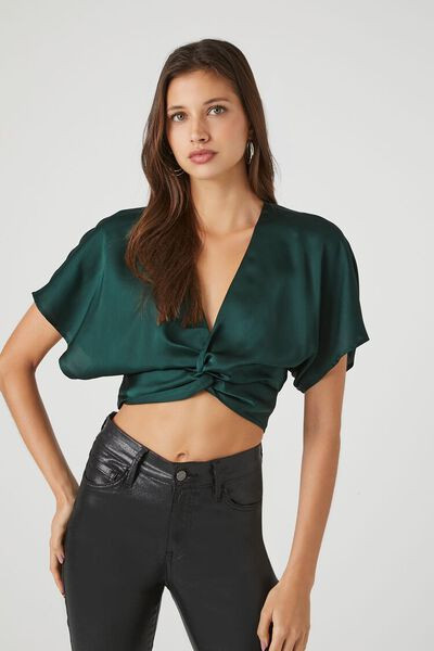 Satin Twist Crop Top | Forever 21 (US)
