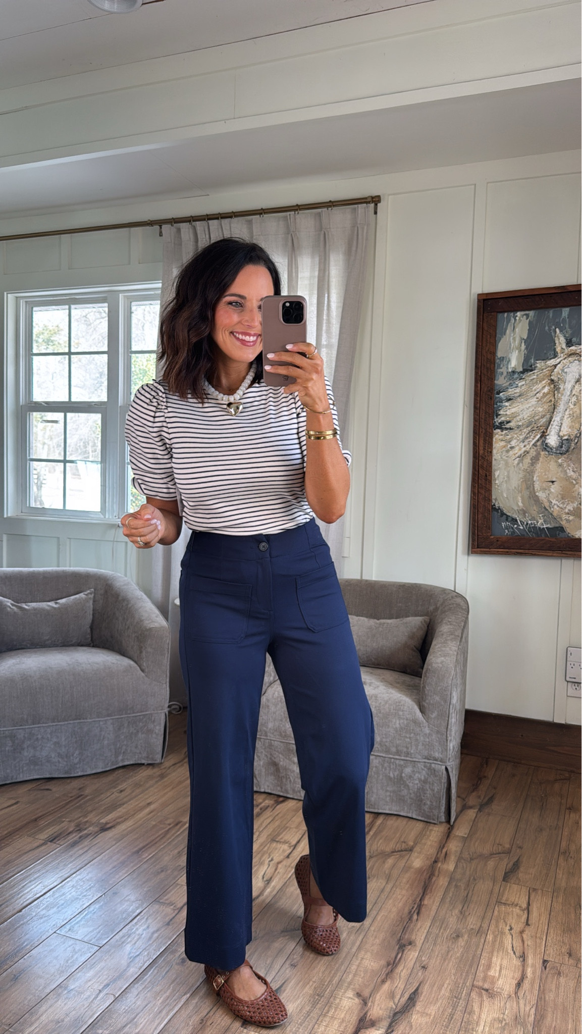 Work wear from Walmart! Loving these navy jeans with this striped blouse. So comfortable and perfect for long days while looking elevated. 

Walmart finds workwear outfits affordable fashion navy pants brown flats outfit of the day mom approved style teacher wear long days work wear finds Walmart outfits VintagePickin 

#LTKWorkwear #LTKdayinmylife #LTKmomlife