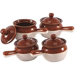 French Onion Soup Crock Bowls with Handles and Lid, 15 Ounce - Set of 4 | Amazon (US)