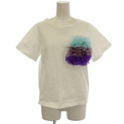 TOMO KOIZUMI Ruffle Pocket T-shirt Tulle Top Short Sleeve M White TK002 G Used e | eBay US