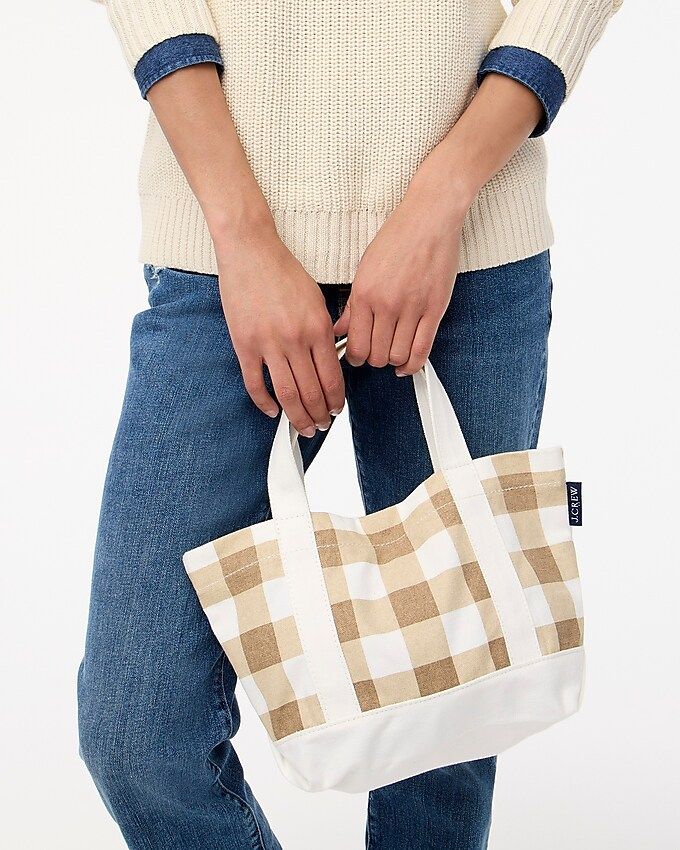 Mini structured canvas tote bag | J.Crew Factory