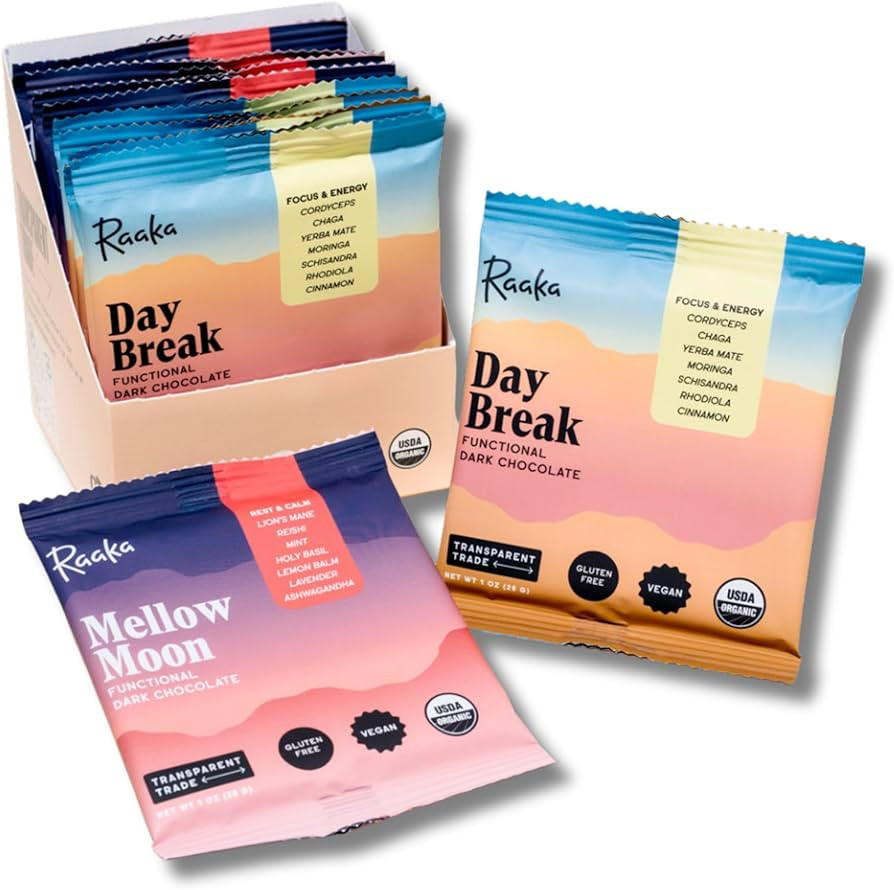 Raaka Functional Mushroom Day Break & Mellow Moon | Day Break for Morning Focus & Energy | Mellow... | Amazon (US)