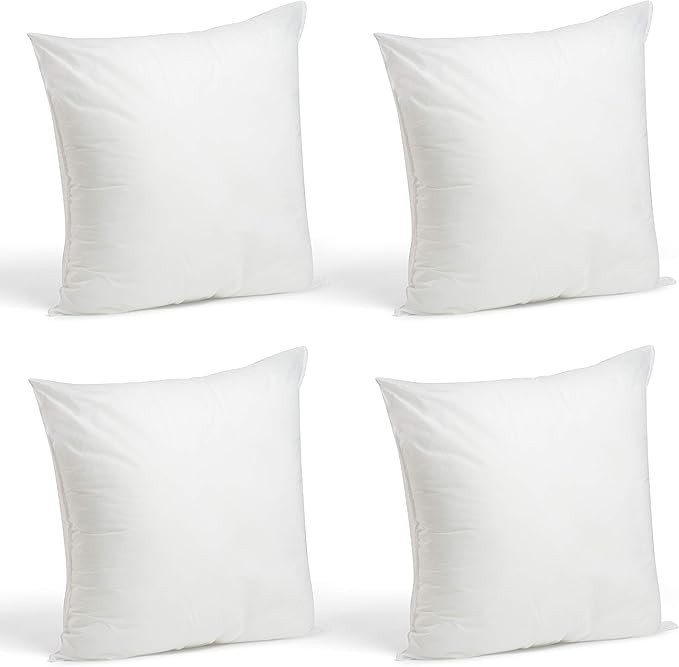 Foamily Throw Pillows Set of 4-18 x 18 Premium Hypoallergenic Pillow Inserts for Couch or Bed Dec... | Amazon (US)