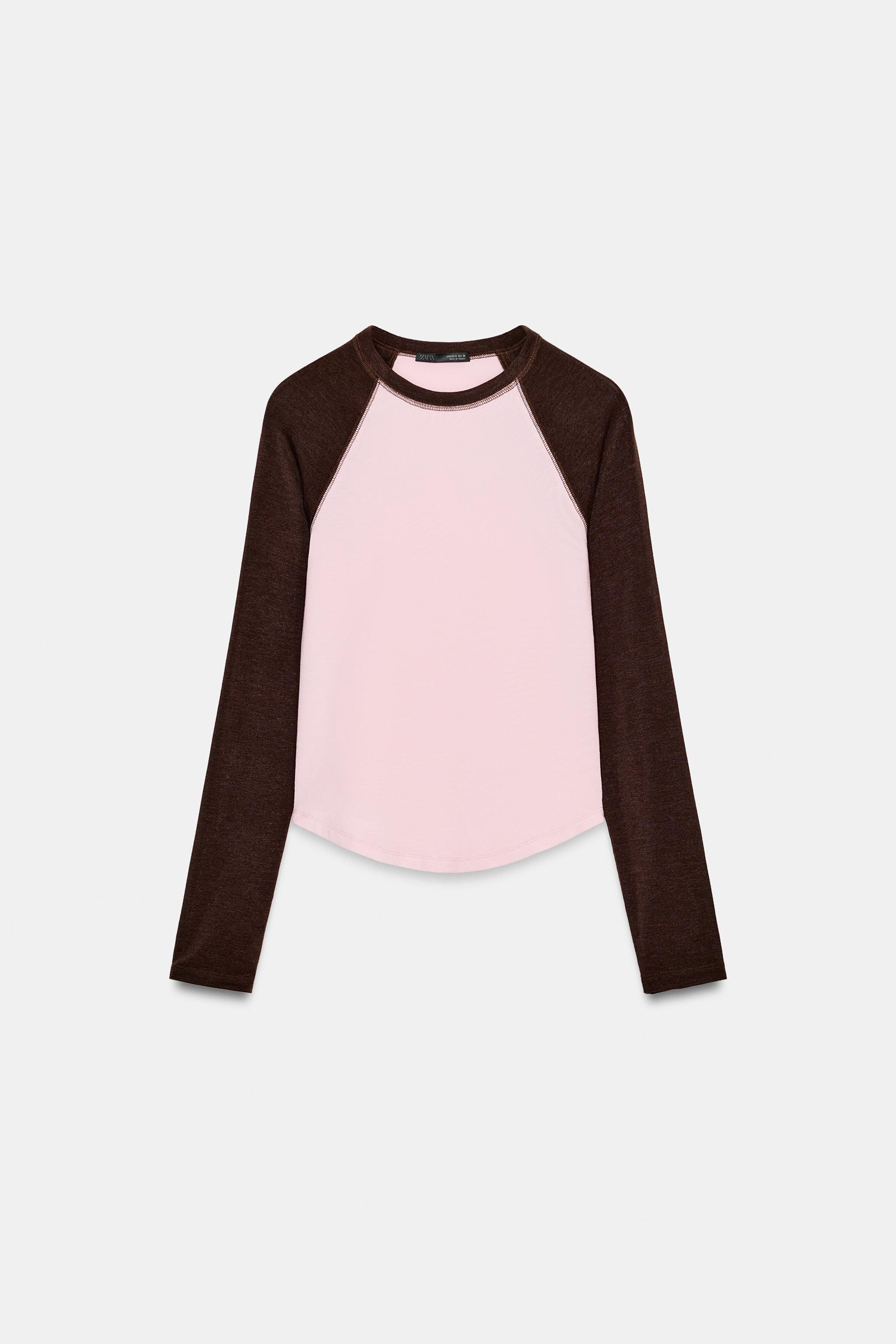 CONTRAST RAGLAN SLEEVE T-SHIRT | Zara UK