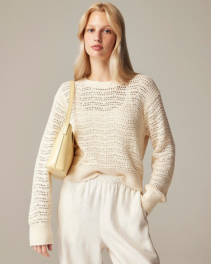 Pointelle crewneck sweater | J. Crew US