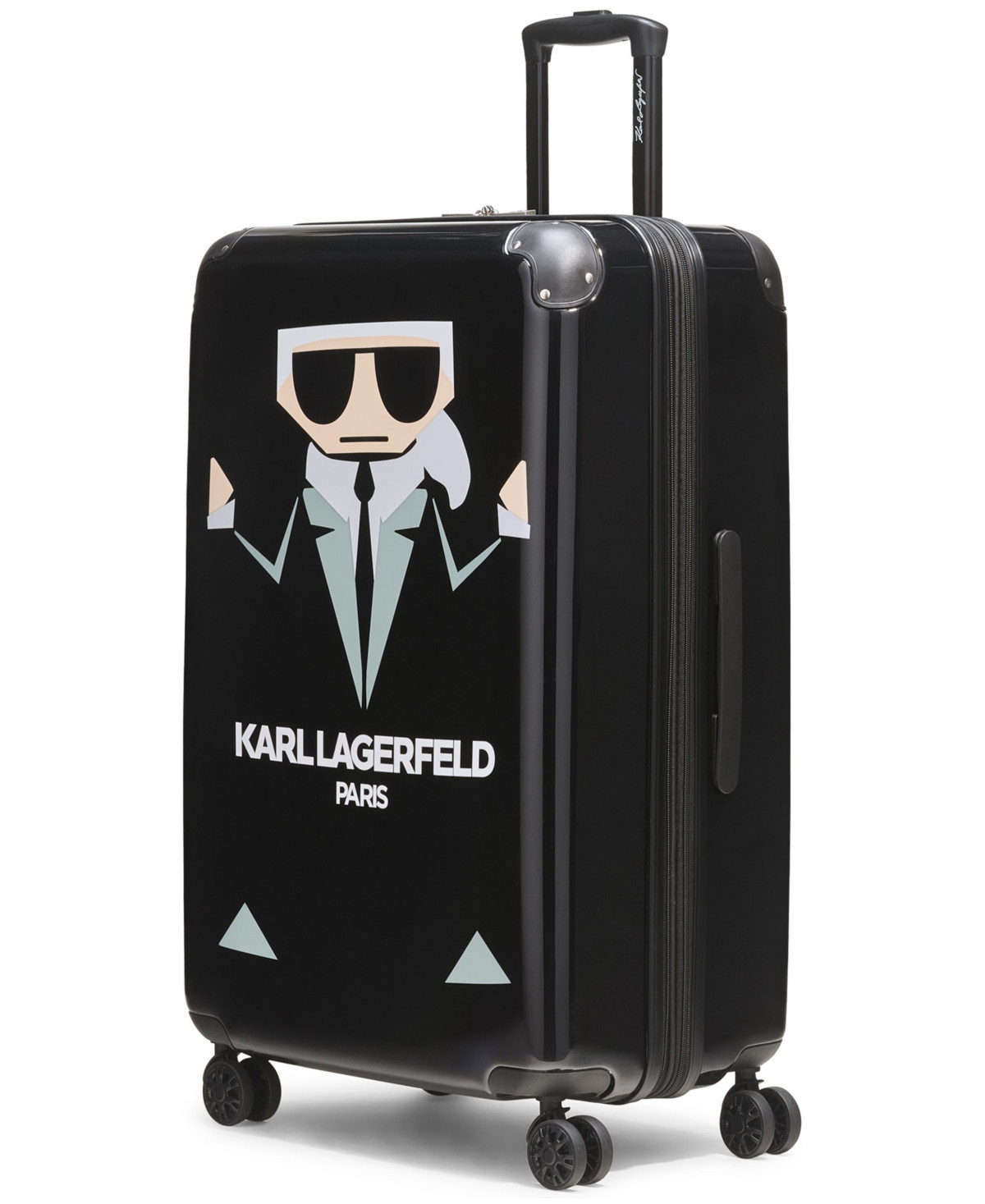 Karl Lagerfeld Paris Karl In Paris Large Upright Suitcase - Black | Macy's