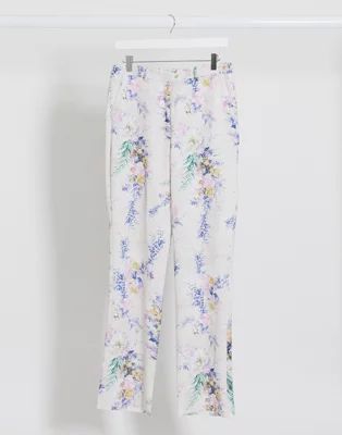 ASOS DESIGN wide leg suit pants two-piece in floral print | ASOS (Global)