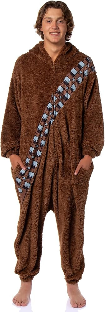 Star Wars Chewbacca Hooded Adult Plush Fleece Zip-Up Costume One Piece Footless Pajama Union Suit... | Amazon (US)