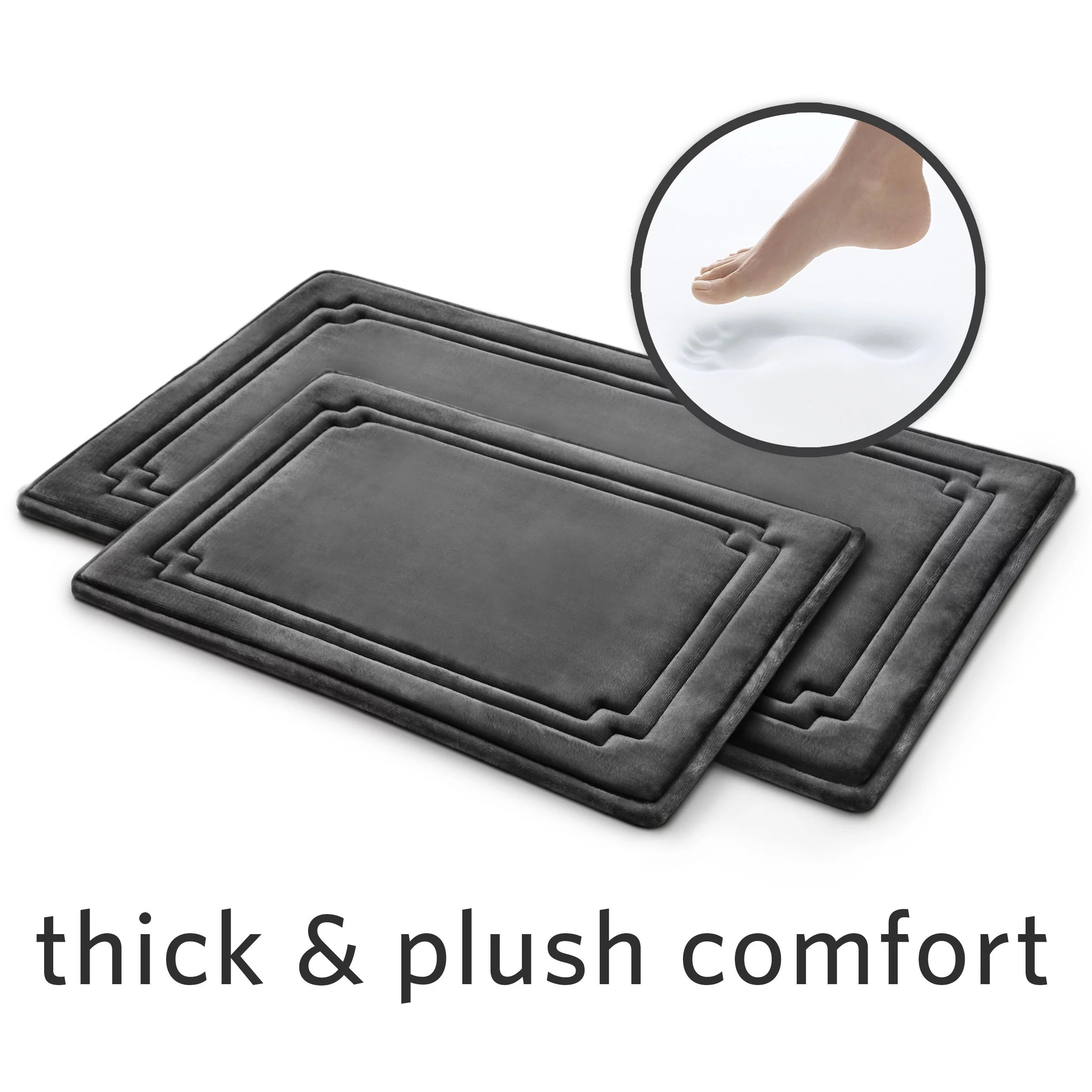 Better Homes & Garden Thick & Plush Charcoal Infused Memory Foam Bath Rug with GripTex Skid Resis... | Walmart (US)