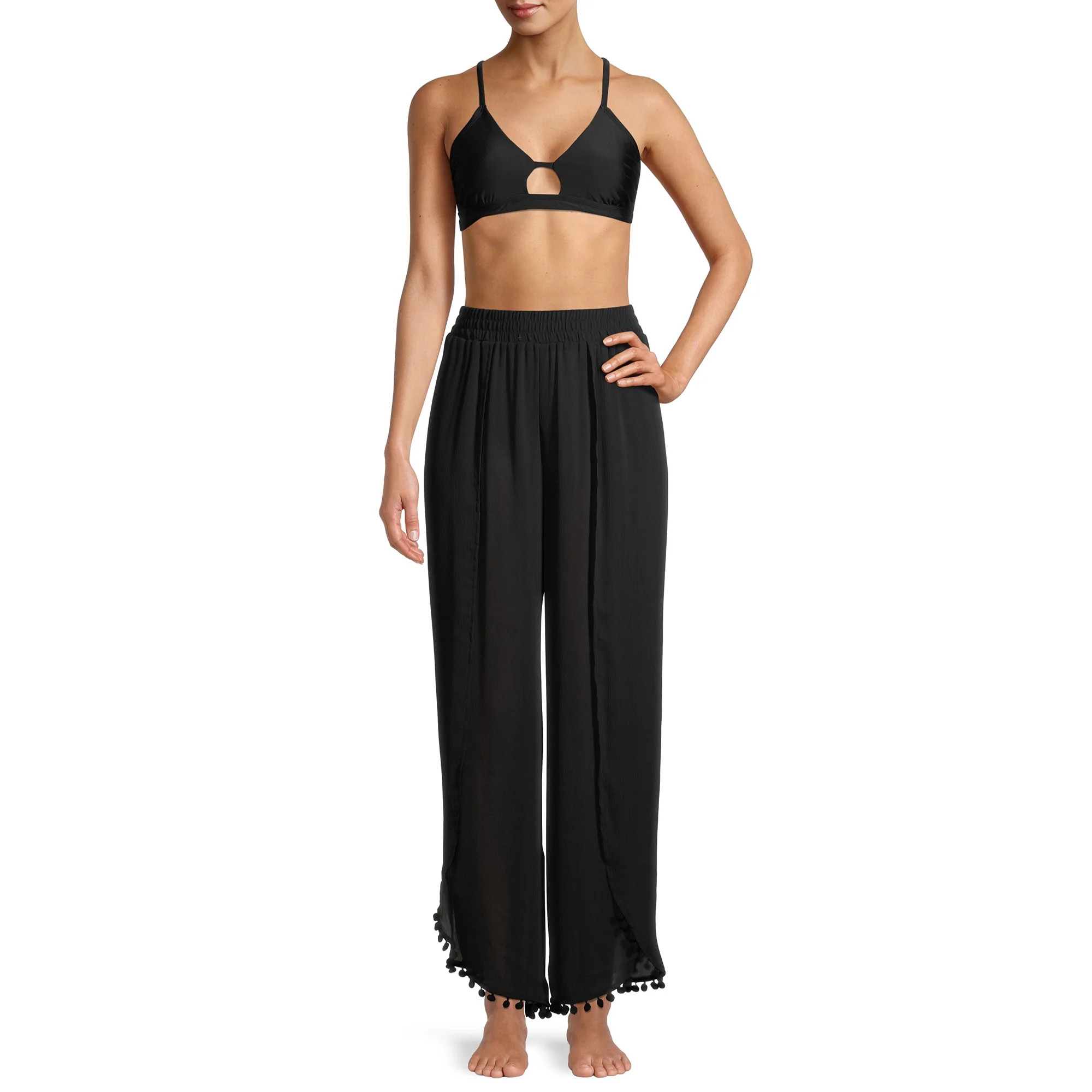 Solid Tulip Trim Pant Coverup | Walmart (US)