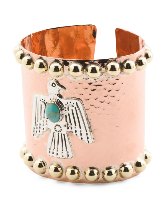 Made In Mexico Sterling Silver Copper Eagle Cuff Bracelet | TJ Maxx