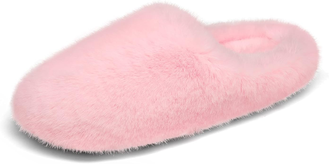 DREAM PAIRS Women's Plush Fuzzy Slip on Indoor Outdoor Winter House Slippers | Amazon (US)
