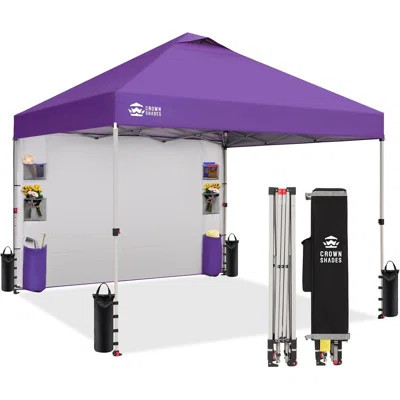 CROWN SHADES Canopy Tent 10x10 Pop Up Canopy Outdoor Shade with Pockets Sidewall, Easy Up Sun Shelter with One Person Set Up Center Lock, Portable Ins | Wayfair North America