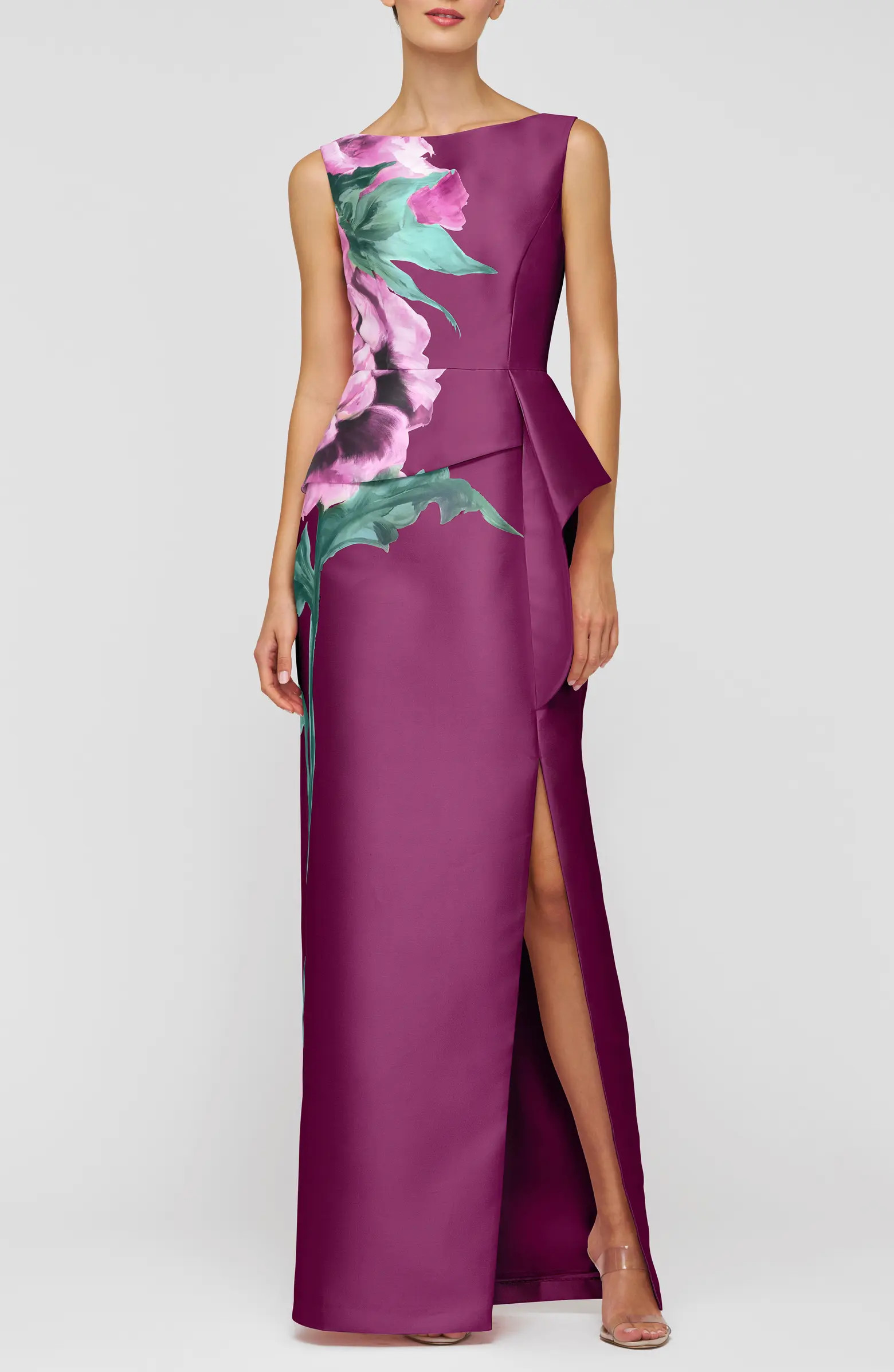 Luciana Placed Floral Column Gown | Nordstrom