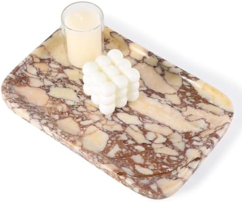 Calacatta Marble Vanity Trays, Marble Bathroom Tray Countertop, Luxury Decorative Dresser Organiz... | Amazon (US)