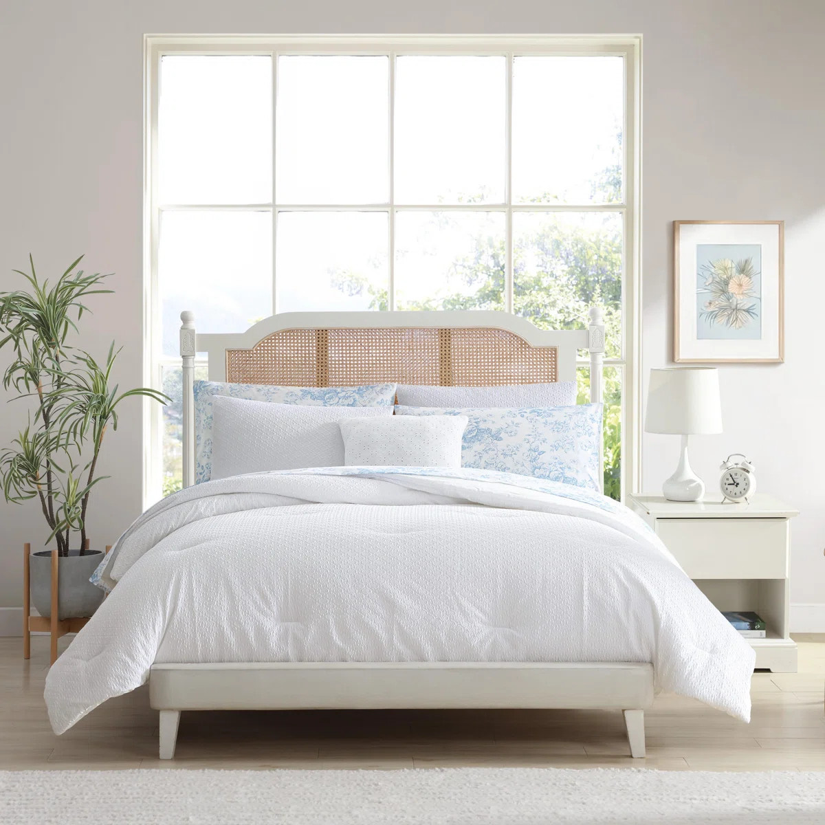Laura Ashley Margaret White Easy Care Reversible Dorm Bonus Bed Set & Reviews | Wayfair | Wayfair North America