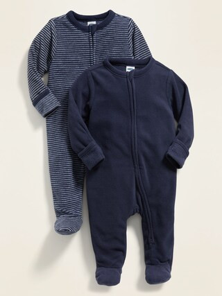 Unisex Micro Fleece Sleep & Play One-Piece 2-Pack for Baby | Old Navy (US)