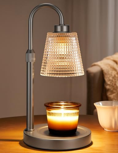 Gray Candle Warmer Lamp with Timer, Dimmable Candle Warmer for Jar Candles, Height Adjustable Wax Melts Warmer, Birthday Gifts for Women Mom, House Warming Gifts New Home Decor | Amazon (US)