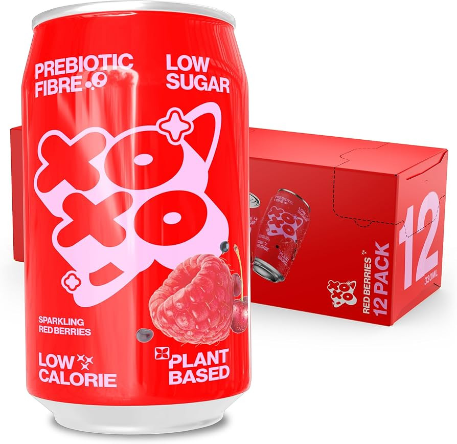 XOXO Red Berries Prebiotic Soda (12 x 330ml Cans) | Refreshing Sparkling Prebiotic Drink With 6g ... | Amazon (UK)
