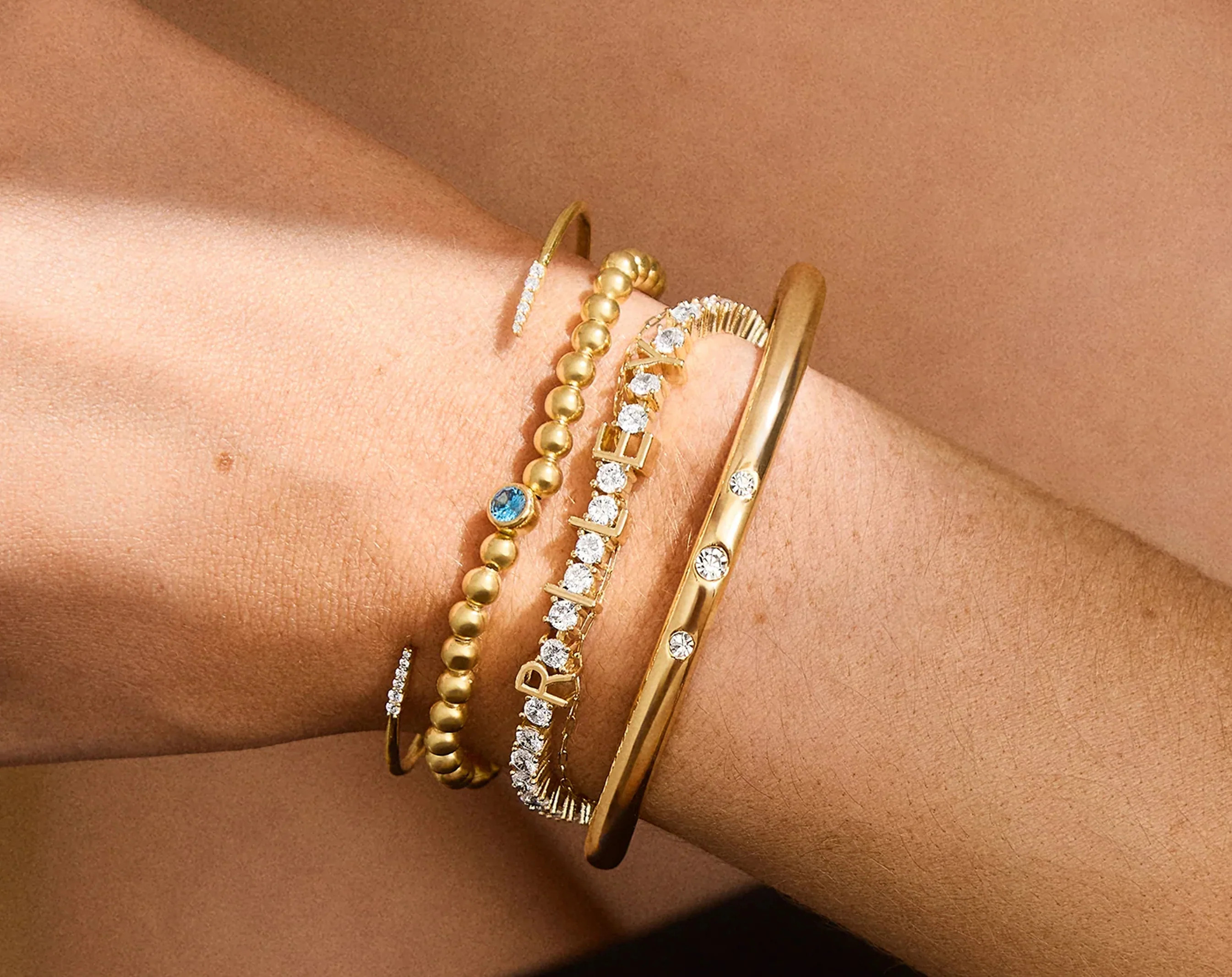 Custom Tennis Bracelet - Gold/Pavé | BaubleBar