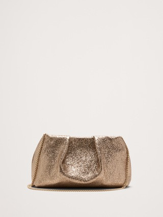 Mini Riviera Metallic Leather Clutch | Banana Republic (US)