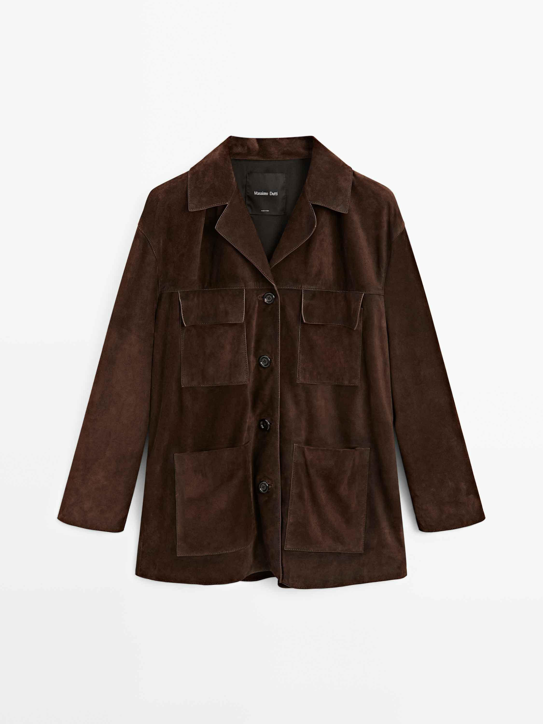 Split suede leather jacket with pockets
    
 £449.00 | Massimo Dutti UK