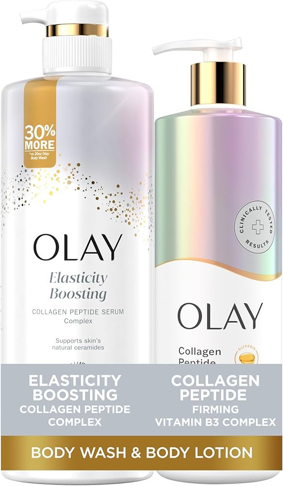 Olay Elasticity Boosting Body Wash + Body Lotion Bundle Pack, Moisturizing & Firming Formula with... | Amazon (US)