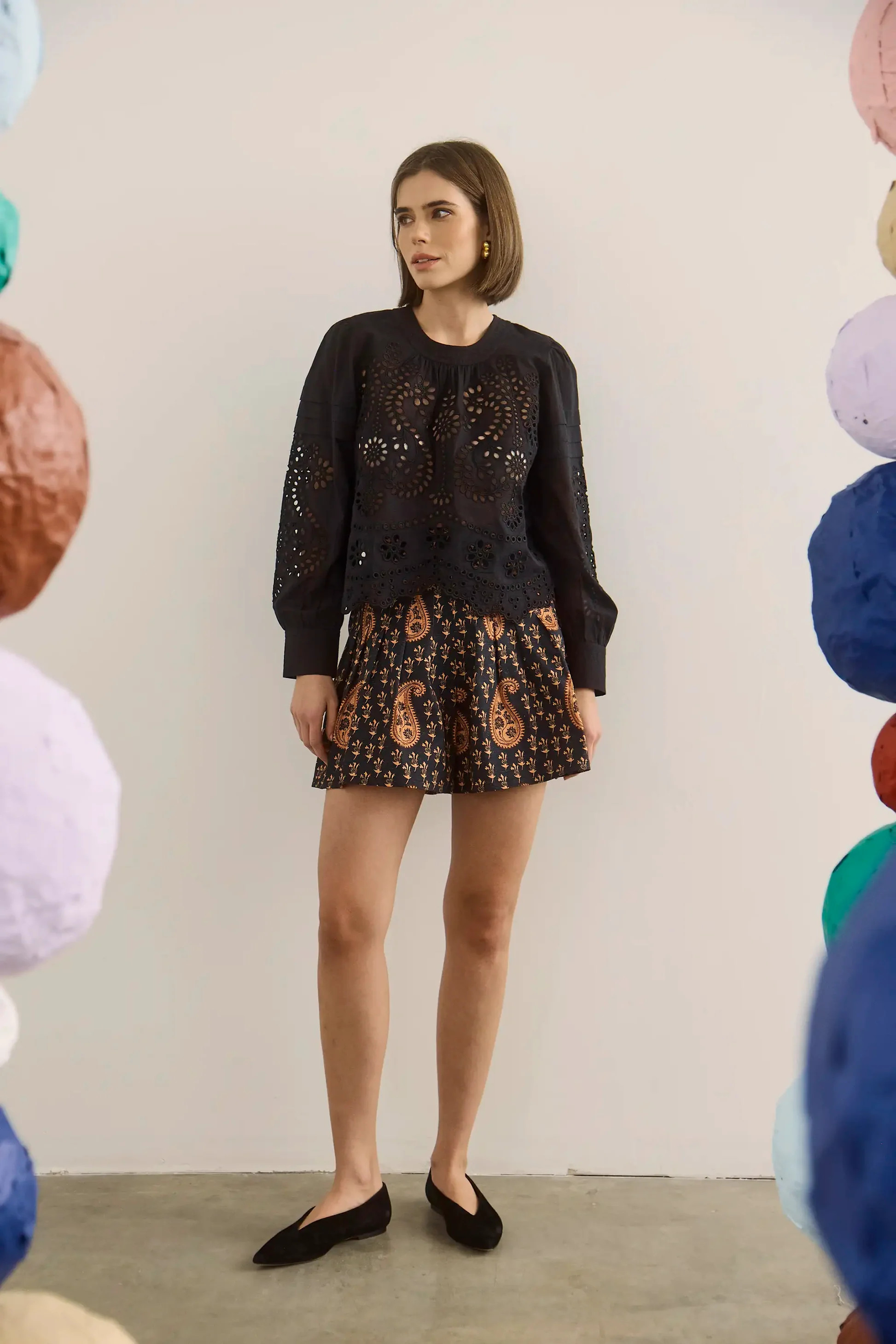 Willa Short | Paisley Pleated Shorts | Hunter Bell | Hunter Bell