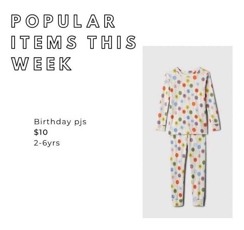 Sale, $10,, birthday PJs, sizes 2y-6y 

#under25 #under15 #budgetfriendly #budgetfinds #salefinds #birthday #kidbirthday #babybirthday   

#LTKKids #LTKSaleAlert