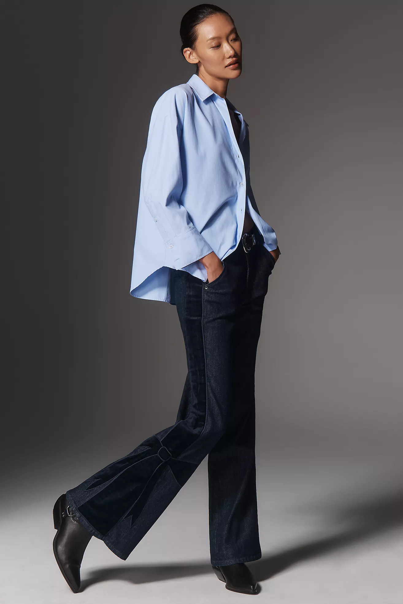 Maeve Bow Peep High-Rise Flare Jeans | Anthropologie (US)