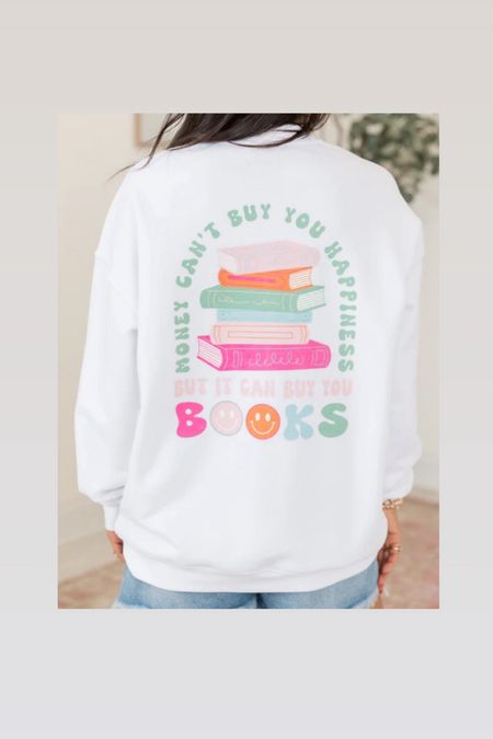 For my book lovers - this sweatshirt is the cutest!
You can’t buy happiness but you can buy books.
Book sweatshirt, book sweater, gift ideas

#LTKU #LTKGiftGuide #LTKfindsunder50