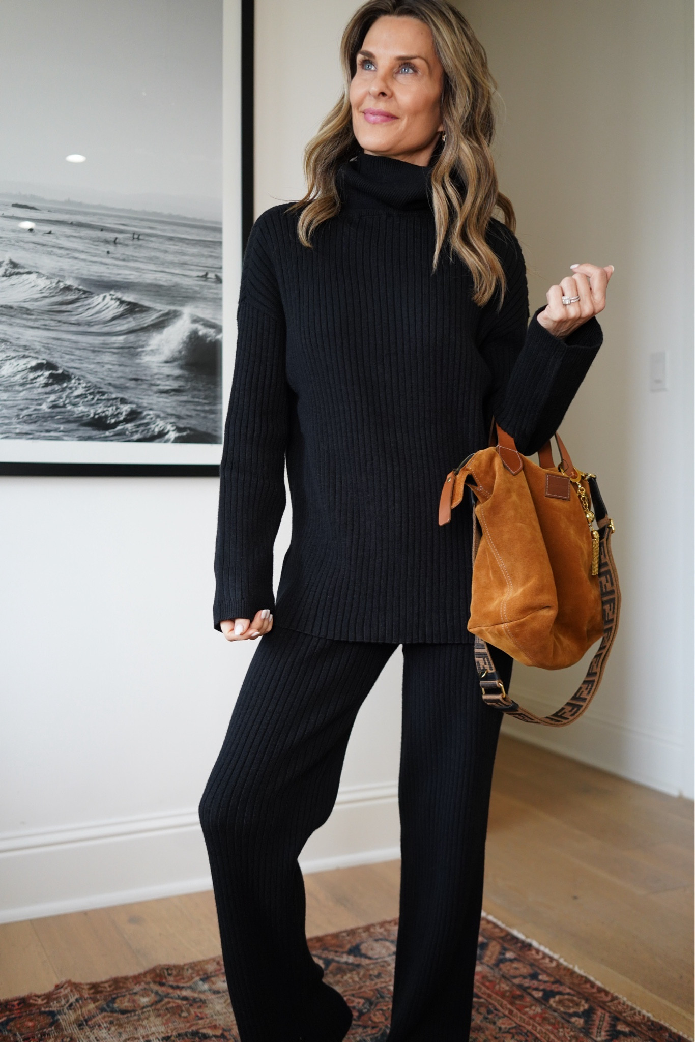 -This Amazon set is soft and available in several colors. I love the longer length turtleneck. Style it several ways or wear as separates. It’s chic and really good! 
-Amazon leopard flat are another favorite. TTS 
-JCrew booties are on sale. TTS
-Parker Thatch bag is the original large size. Love it! 
-Emerald green drop earring are 10/10 quality! 

#LTKOver40 #LTKStyleTip #LTKFindsUnder50