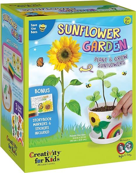 Creativity for Kids Sunflower Garden - Sunflower Growing Kit - Garden Set for Girls and Boys | Amazon (US)