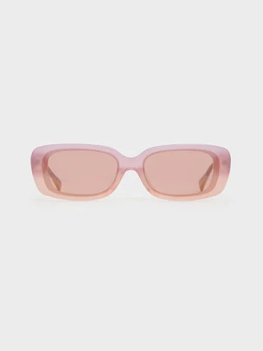 Aubrey Rectangular Sunglasses
    
         - Jelly Pink | Charles & Keith US