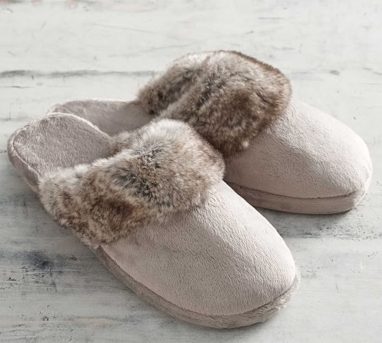 Faux Fur Slippers | Pottery Barn (US)