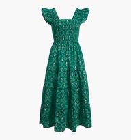 The Ellie Nap Dress - Emerald Trellis | Hill House Home