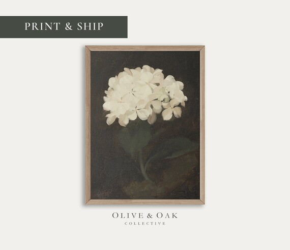 MAILED Art Print / Hydrangea Painting / Vintage Flower Art | Etsy | Etsy (US)