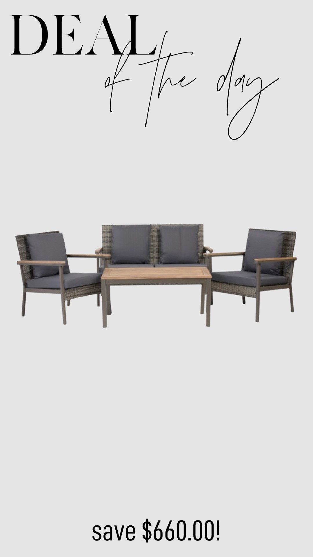 This 4-piece patio set is the perfect blend of style, comfort, and affordability, now available at a major discount. Designed for outdoor relaxation, the set includes two chairs, a loveseat, and a coffee table, all crafted from durable materials that withstand the elements. The soft, plush cushions provide exceptional comfort, while the modern design complements any patio or backyard. Don’t miss out on this incredible deal to transform your outdoor space with a quality, budget-friendly set.

#LTKSaleAlert #LTKHome #LTKSeasonal