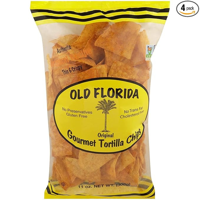 Old Florida Gourmet Original Tortilla Chips 11 oz, - PACK OF FOUR (4) - World Famous Gluten Free ... | Amazon (US)