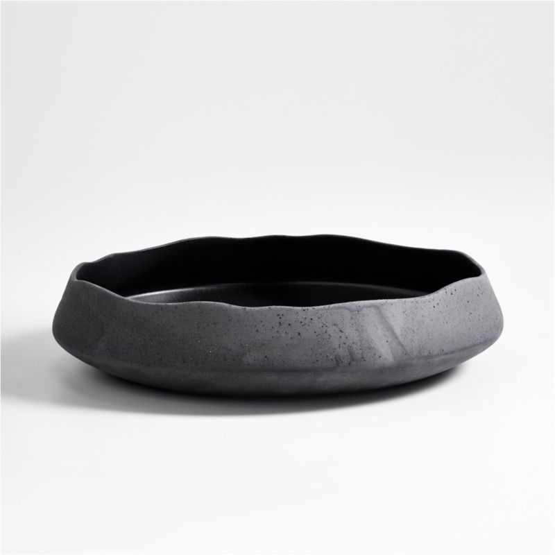 Elgen Pitted Black Decorative Bowl | Crate & Barrel | Crate & Barrel