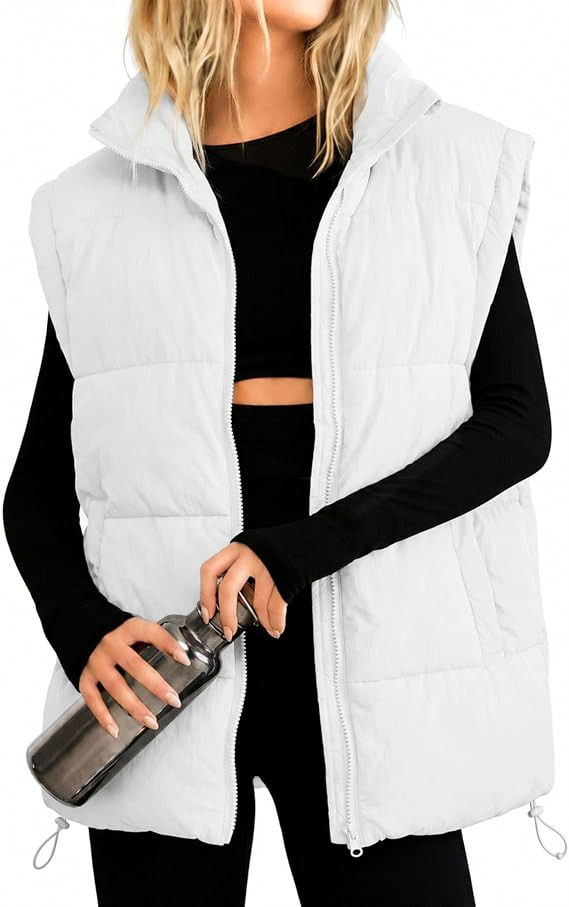 Athlisan Womens Zip Up Puffer Vest Stand Collar Sleeveless Padded Jacket Coat | Amazon (US)