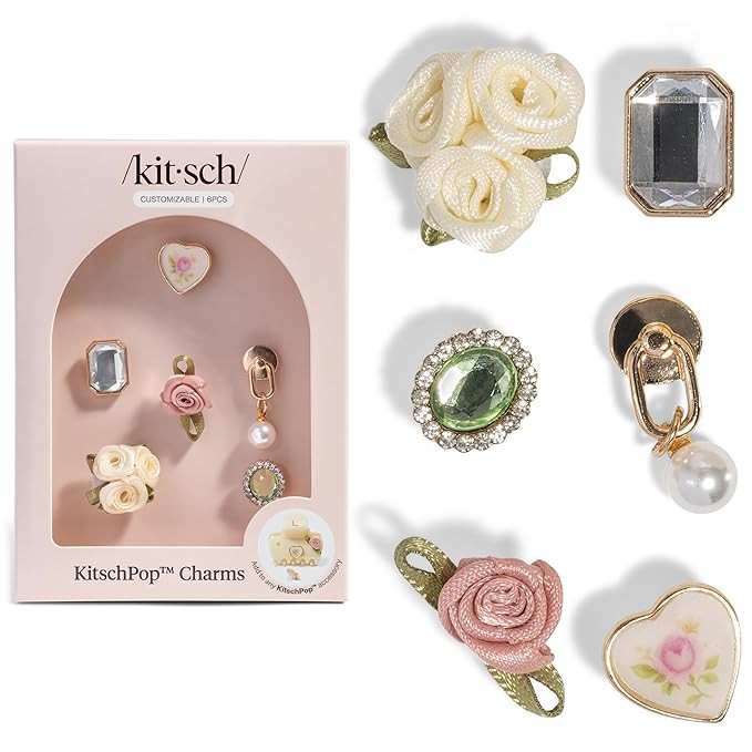 KitschPop™Charm Sets – Interchangeable Charms For Hair Clips, Hair Brushes | Durable Assorted... | Amazon (US)